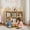 Natural wood color, variant on Castle & House Design Kids Bookshelf & Toy Organizer - 3-Column 2-Tier, 4 Book Racks, 6 Cubbies, Dollhouse Shelf for Playroom, Nursery, Bedroom - Green