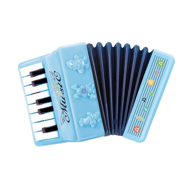 Children Large Electronic Accordion Toy With Keyboard Bellows Music Enlightenment Instrument For Beginners Plastic Blue Blue