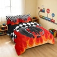 thumbnail image 2 of Erosebridal Tire Full Size Bedding Sets, Flames Full Size Bed in a Bag, Tire Flames, Black Reversible 7-Piece, 2 of 6