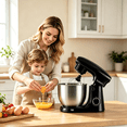 thumbnail image 4 of SeaSpark 3-in-1 Stand Mixer, 5.5 QT Tilt-Head 10-Speed Electric Stand Mixer, Food Mixer with Dough Hook, Beater, Whisk, Black, 4 of 10