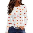 thumbnail image 5 of Edvintorg Womens Tops Dressy Casual Long Sleeve Plus Size Tops Cute Shirts Lightweight Crew Neck Basic Pullover Work Blouses, 5 of 8