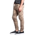 thumbnail image 3 of Victorious Men's Scrunch Stacked Biker Twill Jogger Pants JG882 - Khaki - Medium, 3 of 6