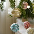 thumbnail image 4 of HeeHom - 1 adorno de bola de 8 cm para árbol de Navidad, decoración de guirnalda navideña, pintado, irrompible, para fiestas, bodas, 4 of 8