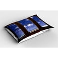 thumbnail image 2 of Ambesonne Summer Pillow Sham 2 Pack, Ocean Sea Clouds View, 36"x20", Dark Brown Navy Blue, 2 of 3
