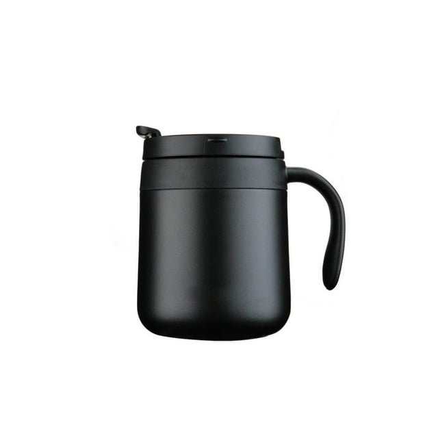 Wosthever Frasco al vacío taza de café de acero inoxidable hogar escuela Oficina Camping interior exterior botella de agua aislada bebida taza térmica Juegos de servir café y té Negro 350ml Wosthever HA071847-04