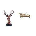 thumbnail image 1 of Figura decorativa de cabeza de ciervo, estatua artesanal de animal, de resina, para mesita de noche, escritorio, sofá en miniatura, modelo de cama de, 1 of 8