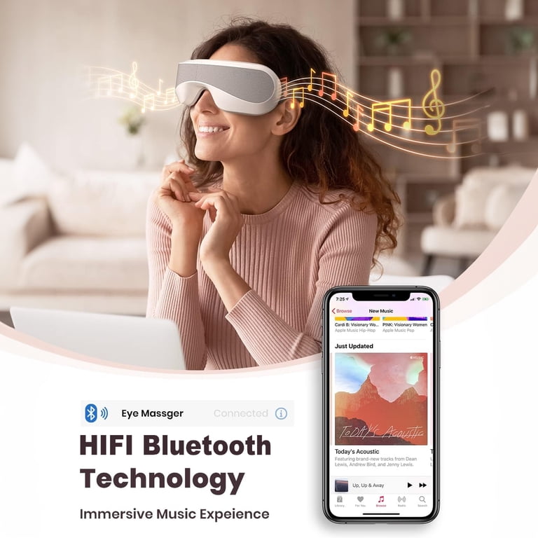 3D Eye Beauty Massage Device Heat Heating Intelligent Bluetooth