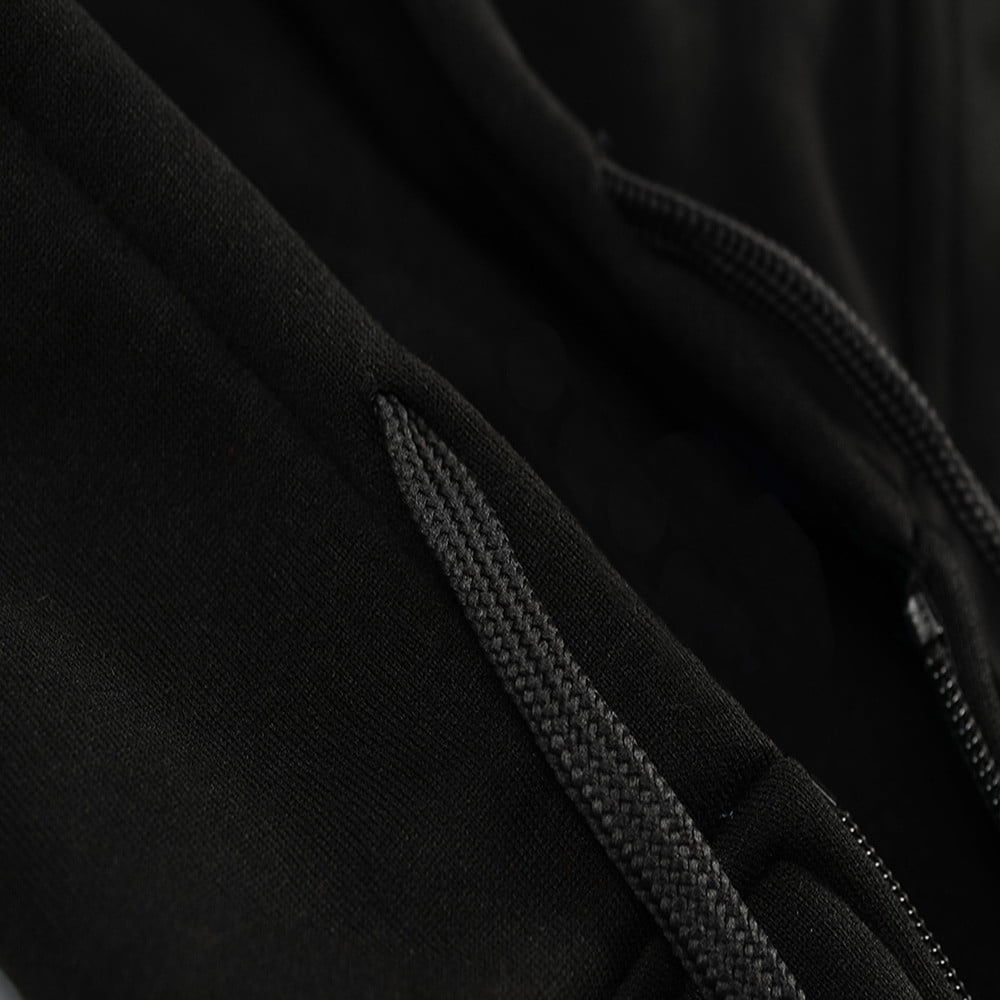 WREESH Mens Sleeveless Sweatshirts Vest Casual Solid Hooded Vest Drawstring Zipper Workout Outerwear Vest Black