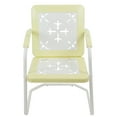 thumbnail image 3 of 35" Square Outdoor Retro Tulip Armchair Yellow and White, 3 of 5