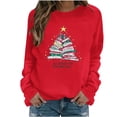 thumbnail image 4 of Christmas Tree Sweatshirt for Women All Booked For Christmas Long Sleeve Shirt Librarian Christmas Holiday Tops, 4 of 5