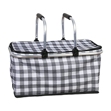 

Ximi Picnic Food Basket Folding Oil-proof Waterproof Large Capacity Oxford Cloth Aluminum Film Ice Basket Picnic Supplies