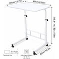 thumbnail image 2 of Favory Rolling Desk Adjustable Height,Portable Laptop Desks,Small Standing Desk with Wheels for Home Office-White, 2 of 18