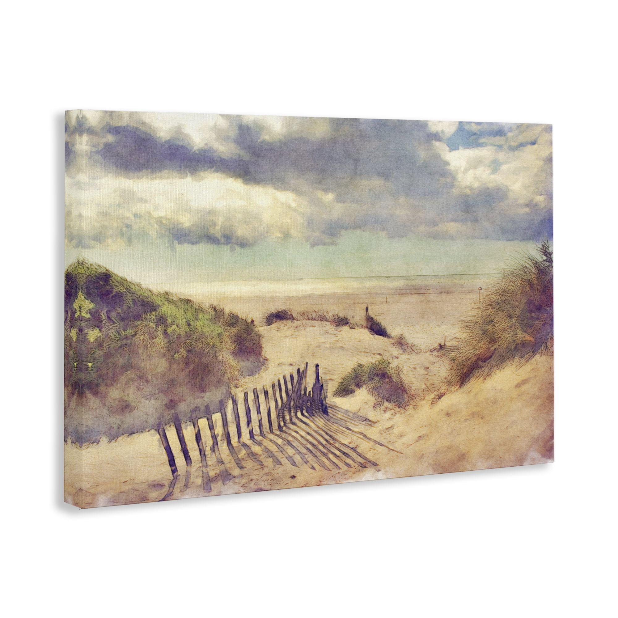 Stupell Industries Golden Sands Beach Landscape & Nature Painting Wrapped Canvas Art Print Wall Art, 30 x 20