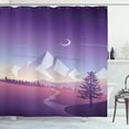 thumbnail image 1 of Ambesonne Northwoods Shower Curtain, Mountain Scenery, 69"Wx70"L, Violet Pink Pale Grey, 1 of 3