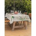 thumbnail image 3 of Outdoor Tablecloths with Umbrella Hole & Zipper, Watercolor Floral Rectangle Tablecloth 60x120 Inch, Spring Flowers Birds Plants Country Beige Waterproof Table Cloth, Patio/Pool/Picnic Table Covers, 3 of 8