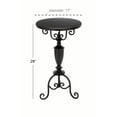 thumbnail image 7 of Decmode - Vintage Style Black Metal End Table with Red Accents & Scrolled Base, Small Round Accent Table, Black Side Table with Tripod Base, 17” x 29”, 7 of 7