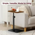 thumbnail image 6 of Beuway 15.7"Small End Table,360°Swivel Top & Adjustable Height Sofa C-Shaped Side Table for Living Room/Bedroom,Walnut, 6 of 9