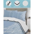 thumbnail image 4 of Quilts Twin Size Bedding Set, Blue Palm Tree Lightweight Quilted Comforter, Summer Beach Coastal Tropical Botanical Soft Reversible Bedspread Coverlet with Pillow Covers for All Season, 68" x 86", 4 of 7