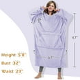thumbnail image 5 of Catalonia Womens' Full Body Blanket Hoodie Sweatshirt, Extra Long Wearable Fleece Pullover, Gift for Adult Men Women Wife Girlfriend, Purple, 5 of 7