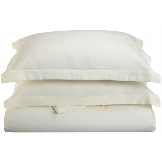 Microfiber Full/ Queen Duvet Cover Set Solid Ivory