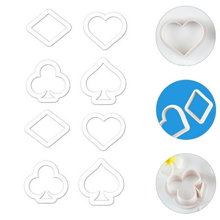 Worgeous 8Pcs Playing Cards Cookie Stamps Biscuit Cutters Cupcake Craft Decorating