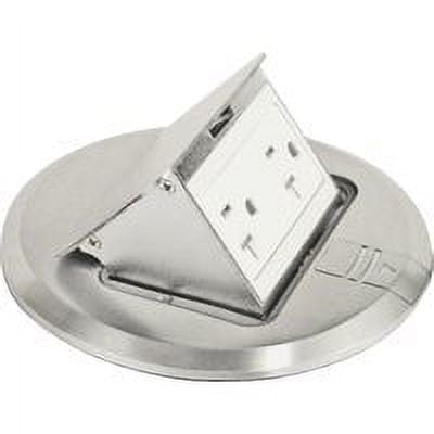 Brushed-Stainless Finish Pop-Up Floor Box Kit