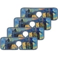 thumbnail image 3 of SKYSONIC Faucet Absorbent Mat 4 Pcs Oil Painting London Tower Bridge Kitchen Faucet Splash Catcher Washable Counter Drying Pads Behind Faucet for Kitchen Bathroom, 3 of 7