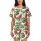 thumbnail image 1 of Balery Watermelons Conjunto de Pijama para Mujer con Estampado, Dos Piezas de Manga Corta y Shorts, Ropa de Dormir Suave con Cuello Redondo y Bolsillos-Large, 1 of 6