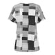 thumbnail image 3 of Gibobby Playera Corte clásico para MujerCamiseta manga corta con cuello en V y estampado a cuadros para mujer verano(Gris,CH), 3 of 5