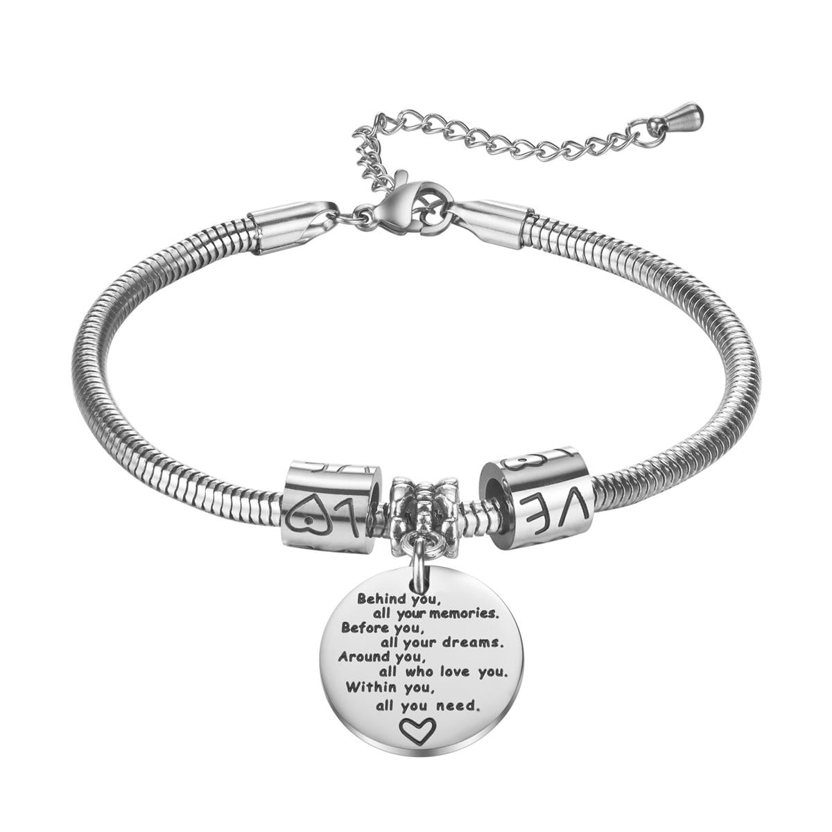 Udobuy Inspiration Bracelet Gift,Adjustable Silver Pendant Snake Bracelet For Women Lady Girl Gift Birthday Christmas Gift,Inspiration Jewelry Gift