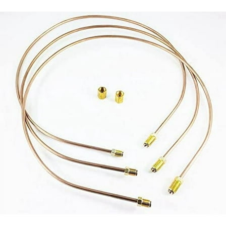 The Stop Shop 1/4 Inch Copper Nickel Brake Lines 33 Inches Long with Inverted Double Flares and Standard (7/16"-24) Tube Nuts