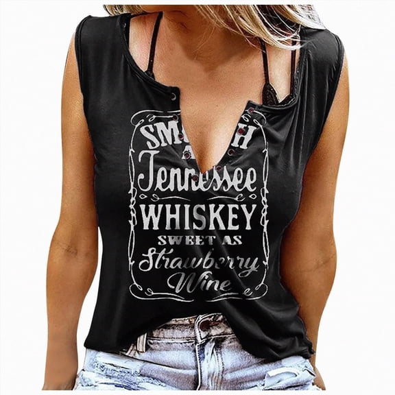 Paguaki Womens Tank Tops Gradient Print Graphic Summer Simple Letter Printing Summer V Neck Shirt Sleeveless Tank Tshirts Top