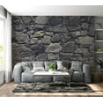 thumbnail image 6 of Tiptophomedecor Background & Patterns Wallpaper Wall Mural - Dark Old Stacked Stone Wall, 6 of 8
