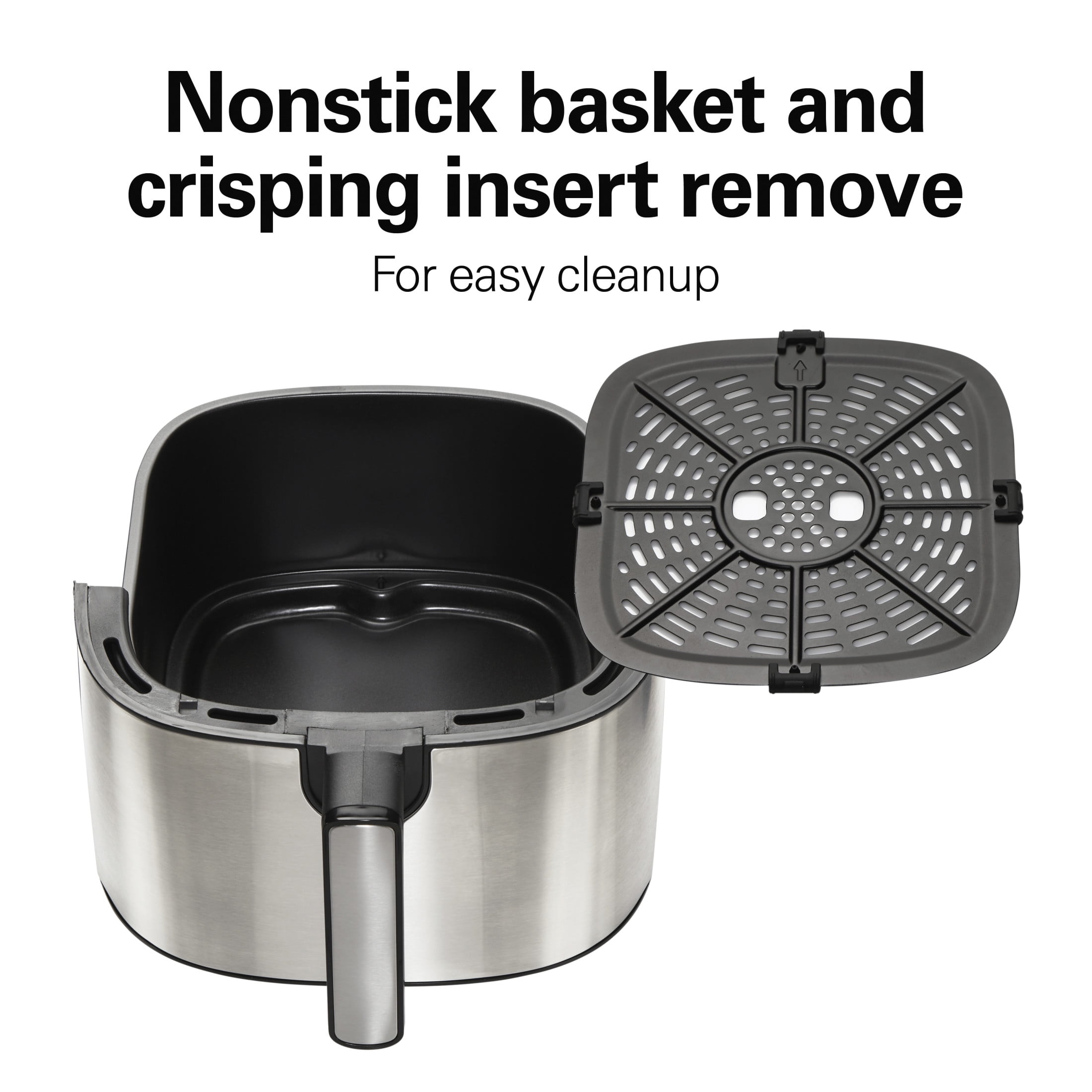 Hamilton Beach 5.8 Quart Air Fryer with Digital Touch Controls and Nonstick Basket, Stainless Steel