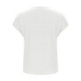 thumbnail image 5 of ECZHAW Womens Blouses Summer Casual Short Sleeve Tops Basic Textured Solid Color Round Neck T Shirts Blouse,, 5 of 6