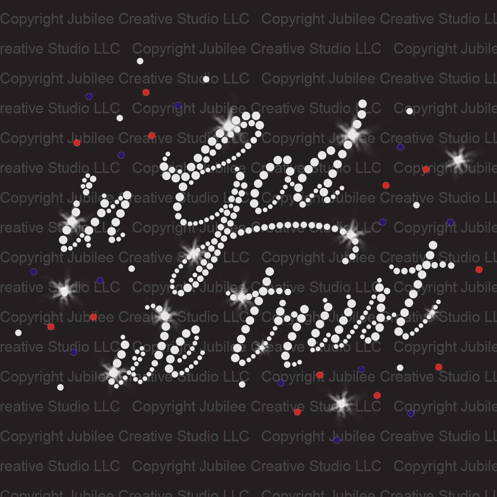 In God We Trust Iron-on Clear Rhinestone Transfer by JCS Rhinestones