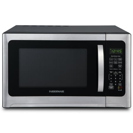 Farberware Professional 1.2 Cu. ft. 1100-Watt Microwave Oven with Sensor Cooking, Stainless Steel/Black, FMO12AHTBKE