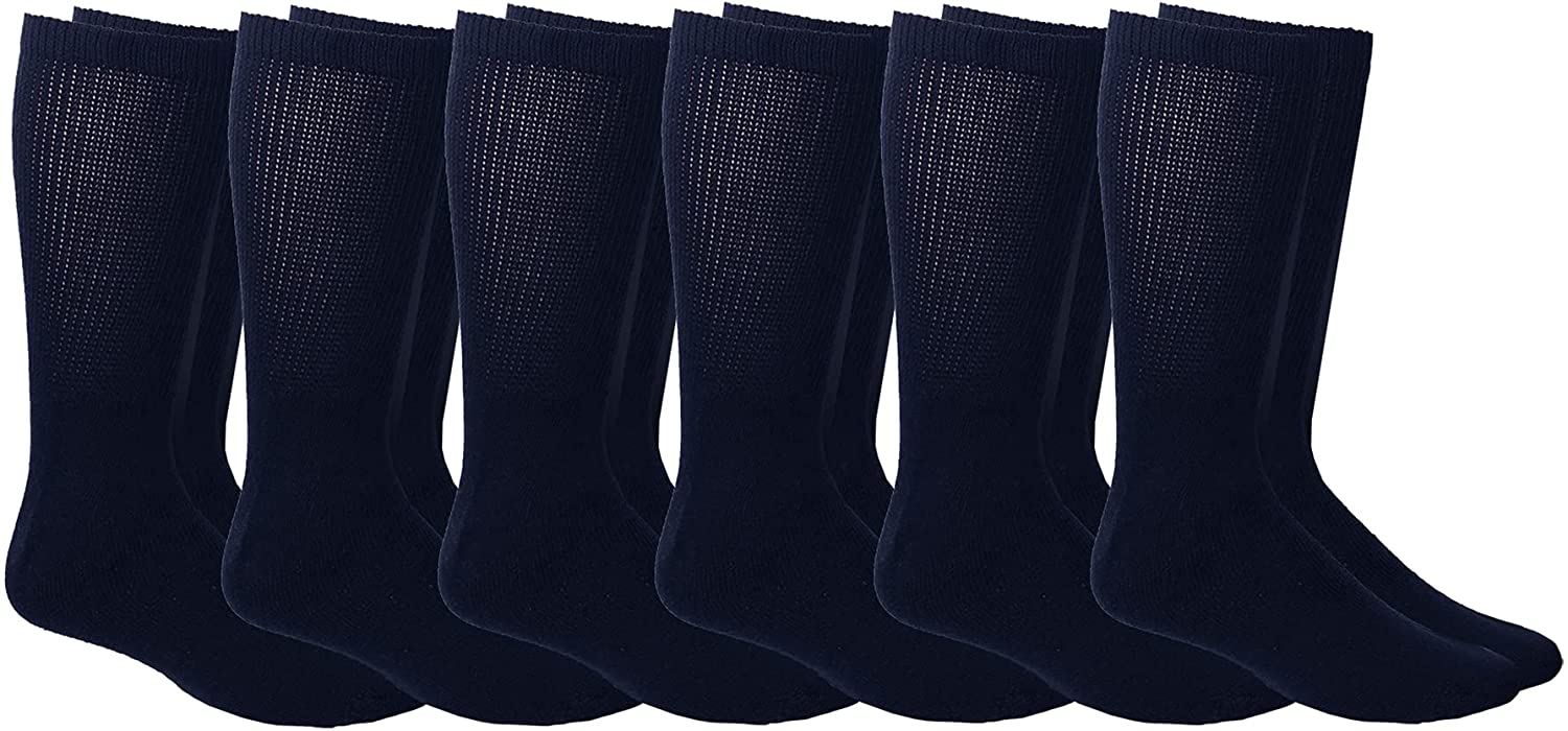 SOCKS'NBULK King Size Cotton Diabetic Crew & Ankle Socks, Big & Tall