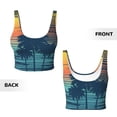 thumbnail image 6 of Goofa Palm Trees Printed Sports Bras for Women, High Impact Running Bra Workout Crop Tank Tops Longline Sports Bra Push up-Medium, 6 of 9