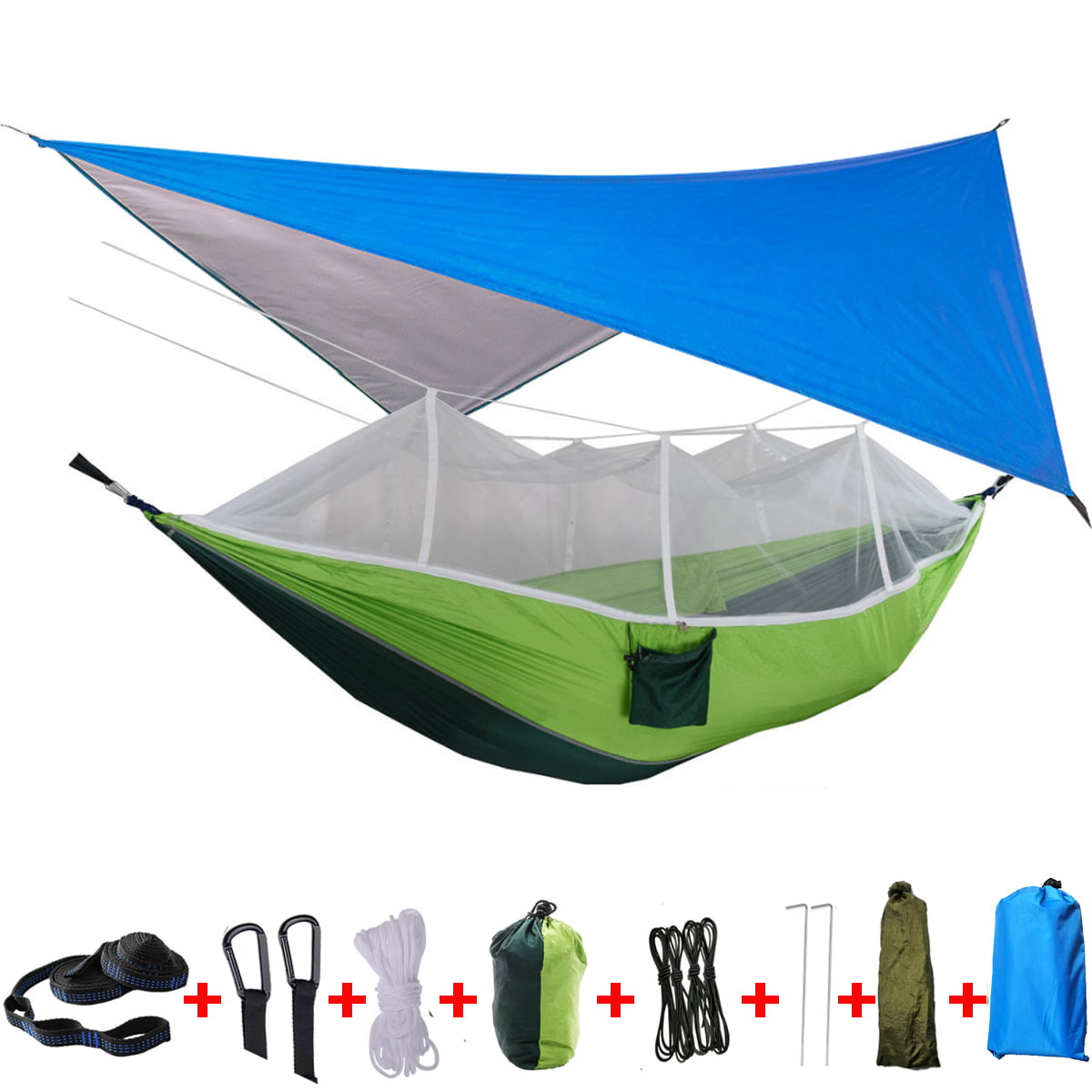 2 Person Outdoor Travel Double Hanging Bed Camping Hammock Tent Mosquito Net Set