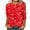 Red, variant on WXLWZYWL Fall Tops for Women 3/4 Sleeve Crewneck Cute Shirts Casual Trendy Daisy Print Blouses Casual T Shirt 2024