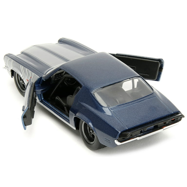 1973 Chevrolet Camaro Dark Blue Metallic with Gray Stripes and
