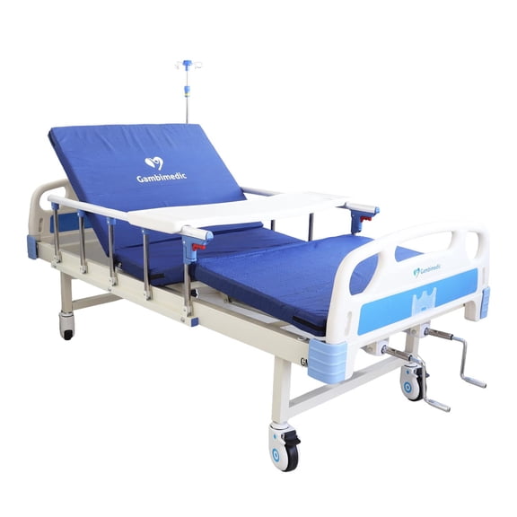 Gambimedic Cama De Hospital Manual De Lujo Dos Manivelas Barandal Portasuero Soporta Hasta 260kg