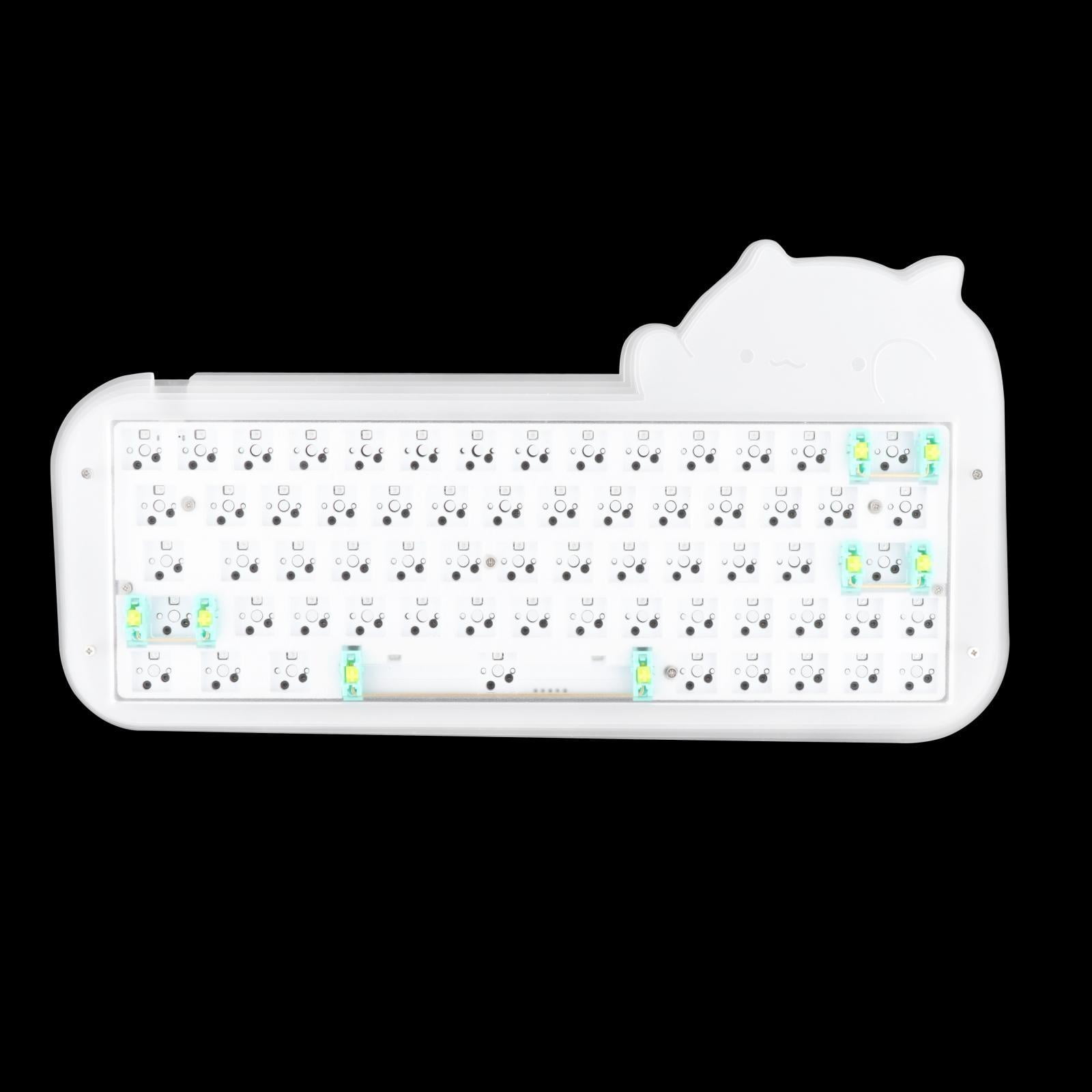 Mechanical Keyboard DIY Kit Hot Swap Switches Backlit RGB 65% 64 Keys Wired Cute