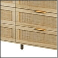 thumbnail image 6 of 59.06"6-Drawers Rattan Storage Cabinet Rattan Drawer,for Bedroom,Living Room,Natural (Same SKU:W757P151920), 6 of 8