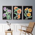 thumbnail image 5 of Pop Flowers I - Framed Premium Gallery Wrapped Canvas L Frame 3 Piece Set - Ready to Hang, 5 of 9