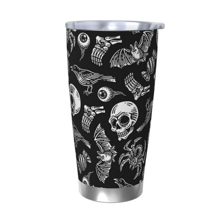 

Lukts Skull bird bat spider for 20OZ Car Cup Stainless Steel Direct Drinking Straw Thermos Cup Suitable for Office Travel and Car-Without Straw