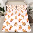thumbnail image 2 of Homewish Gingerbread Man 4-Piece Full Size Sheets for Teens Boys Girls,Merry Christmas Bed Sheets,Geometric Stripes Lightweight Sheet Sets,Breathable Home Decor, 2 of 7
