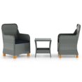 thumbnail image 1 of vidaXL 3 Piece Garden Lounge Set with Cushions Poly Rattan Light Grey, 1 of 12