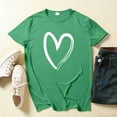 thumbnail image 2 of Atogsazn Women's Summer Hearts Tshirt Crewneck Short Sleeve Basic Tops Loose Fit Pullover Shirt Outfit Clothing 03-Green XXL Fashion, 2 of 7